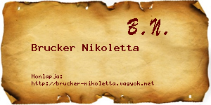 Brucker Nikoletta névjegykártya